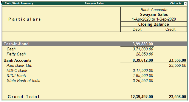 Reports on Books, Registers and Ledgers in TallyERP9